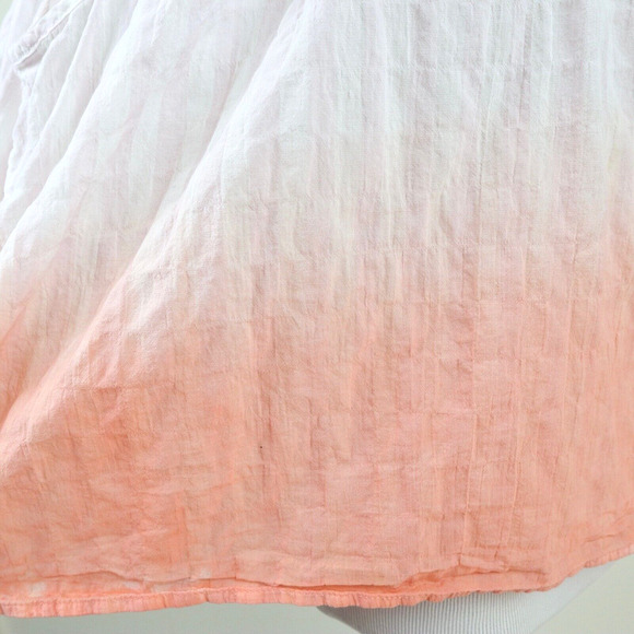 Free People Size XS Little Bit Of Something Ombre Blouse White Orange - Picture 8 of 10